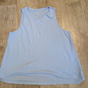 Old Navy baby blue sleeveless tank top shirt L Large 100% Cotton LIKE NEW